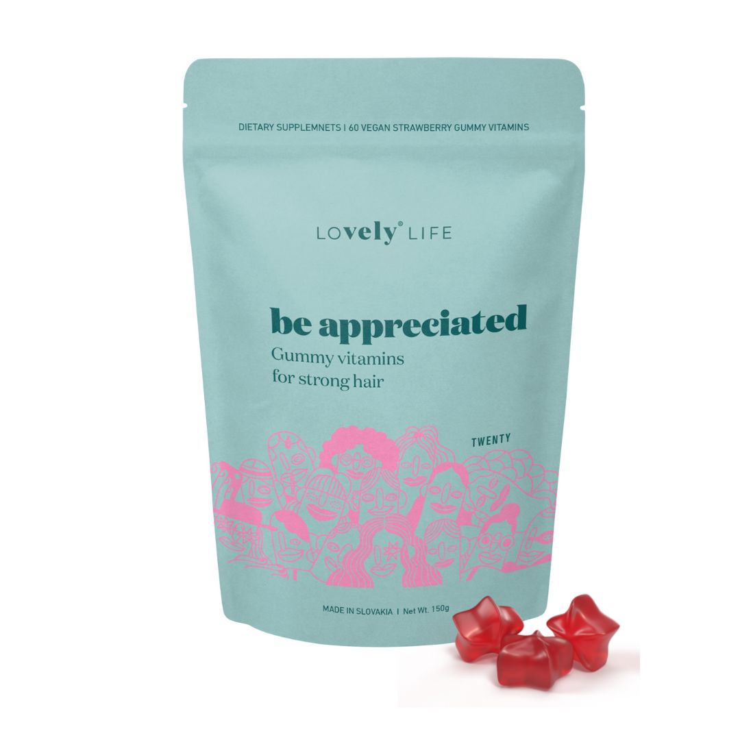 Be appreciated™ Gumené vitamíny pre silné vlasy vrecúško